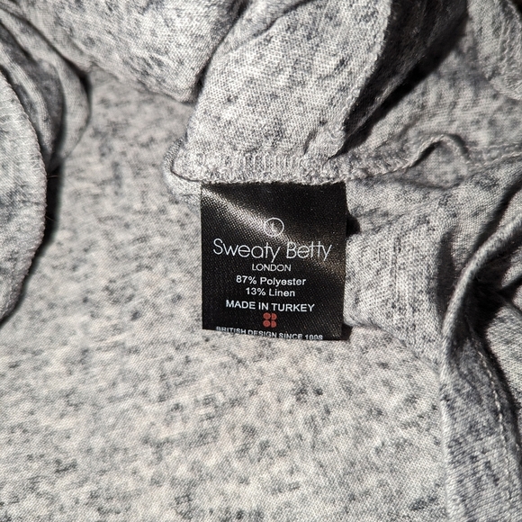 Sweaty Betty Arc Twist Front Crop Tank Linen Blend Grey Women's Large - Picture 8 of 8